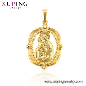 33182 xuping joyas 24k chapado en oro de Santa Madre simple redondo colgante religioso